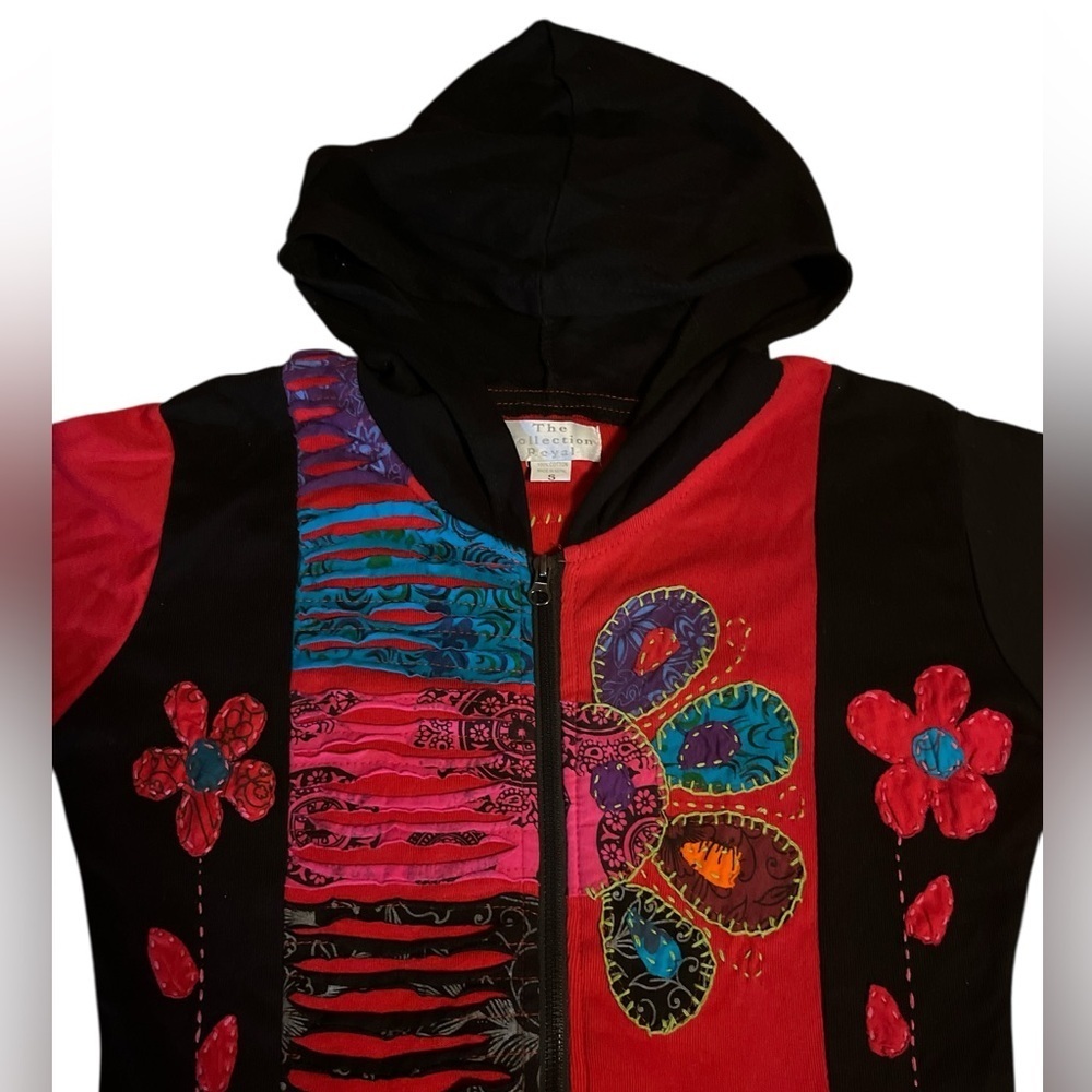 The Collection Royal Colorful Cut Jacket with Appliqué and Front Pockets NWT - Picture 2 of 9